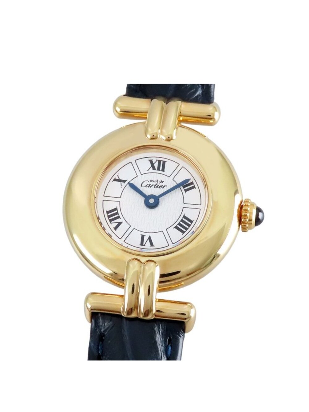 Cartier Must Colisee SM White Alligator Leather Vermeil Gold Watch